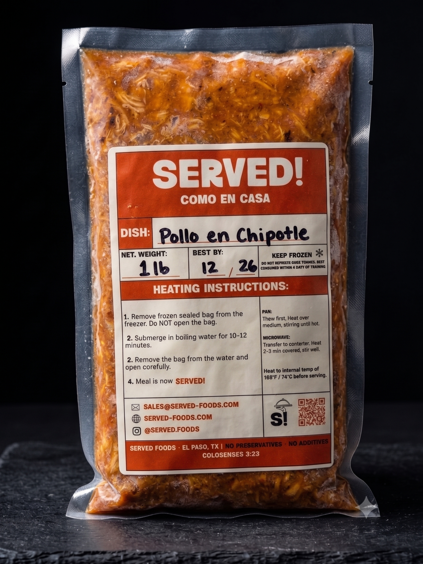 Pollo en chipotle 1 lb (2-3 servings)